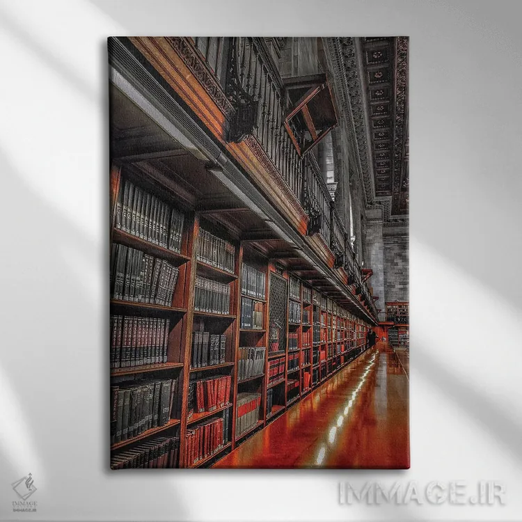 تابلو دکوراتیو کتاب ها اثر کیتلین ورا - نمای روبهرو روی دیوار