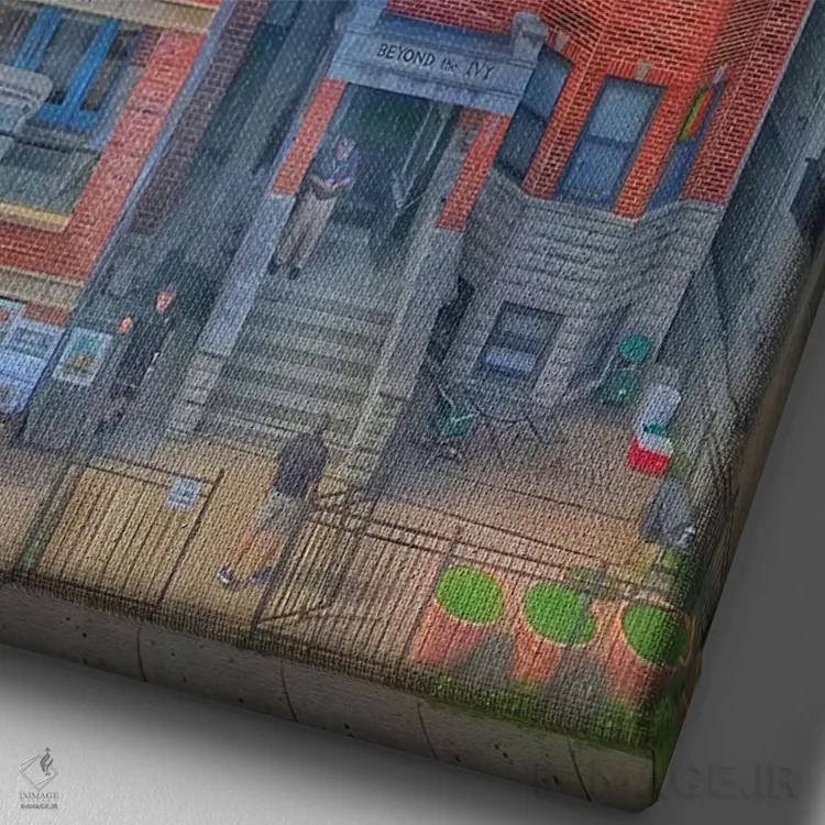 تابلو دکوراتیو سقف های ورایگلی اثر کیتلین ورا - نمای نزدیک بافت بوم