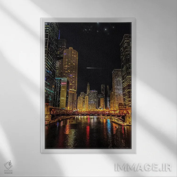 تابلو دکوراتیو پل خیابان کانال اثر کیتلین ورا - نمای قابدار سفید