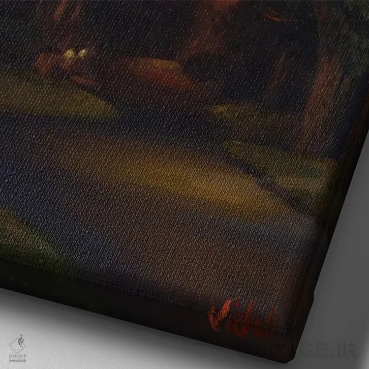 تابلو دکوراتیو محله ۱ اثر کریستوفر ویدال - نمای نزدیک بافت بوم