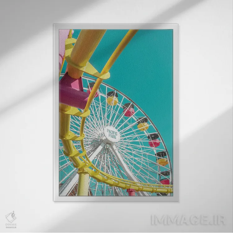 تابلو دکوراتیو چرخ اقیانوس آرام ۲ اثر کارلوس وارگاس - نمای قابدار سفید