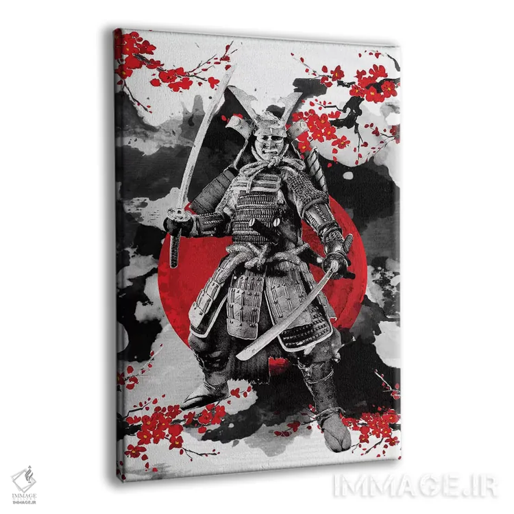 تابلو دکوراتیو سامورایی شکوفه گیلاس اثر کورنل ولاد - نمای پرسپکتیو محصول