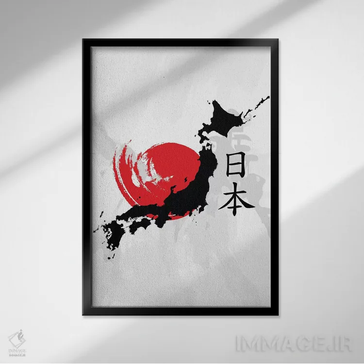 تابلو دکوراتیو ژاپن اثر کورنل ولاد - نمای قابدار مشکی