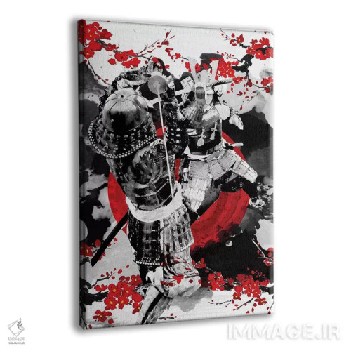 تابلو دکوراتیو دوئل سامورایی های شکوفه گیلاس اثر کورنل ولاد - نمای پرسپکتیو محصول