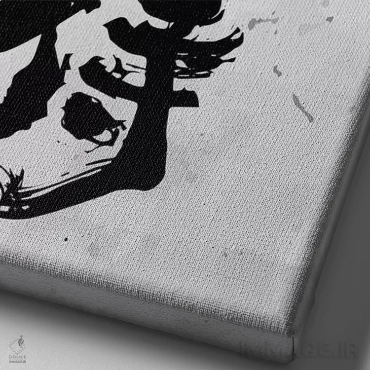 تابلو دکوراتیو کاتانای سامورایی با دروازه توری اثر کورنل ولاد - نمای نزدیک بافت بوم