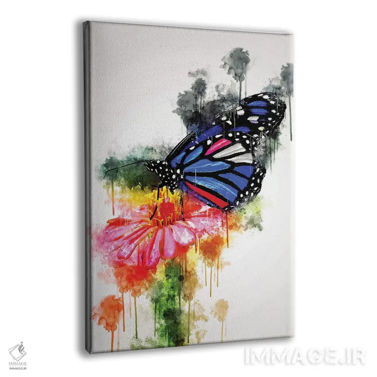 تابلو دکوراتیو پروانه روی گل اثر کورنل ولاد - نمای پرسپکتیو محصول