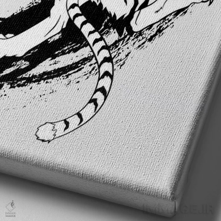 تابلو دکوراتیو ببر کاراته شوتوکان اثر کورنل ولاد - نمای نزدیک بافت بوم