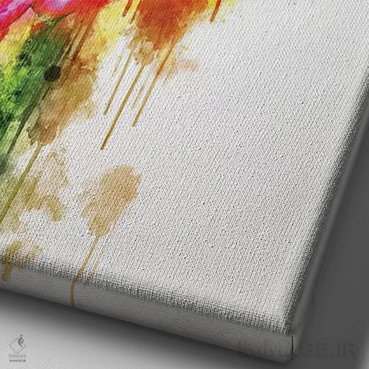 تابلو دکوراتیو پروانه روی گل اثر کورنل ولاد - نمای نزدیک بافت بوم