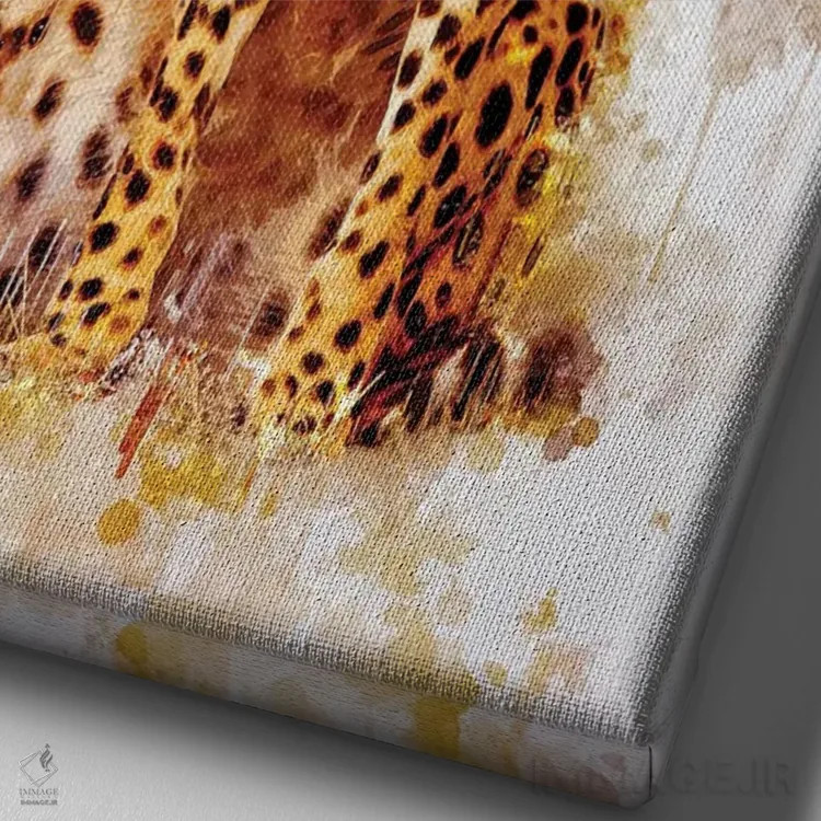 تابلو دکوراتیو یوزپلنگ اثر کورنل ولاد - نمای نزدیک بافت بوم