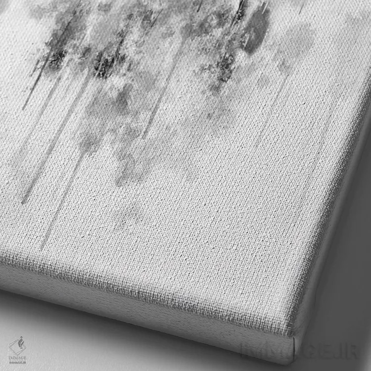 تابلو دکوراتیو گوزن سیاه و سفید اثر کورنل ولاد - نمای نزدیک بافت بوم