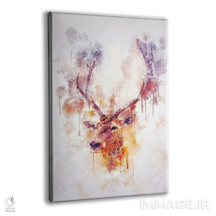 تابلو دکوراتیو سر گوزن شمالی اثر کورنل ولاد - نمای پرسپکتیو محصول