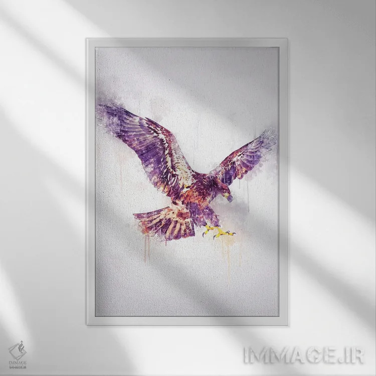 تابلو دکوراتیو عقاب اثر کورنل ولاد - نمای قابدار سفید