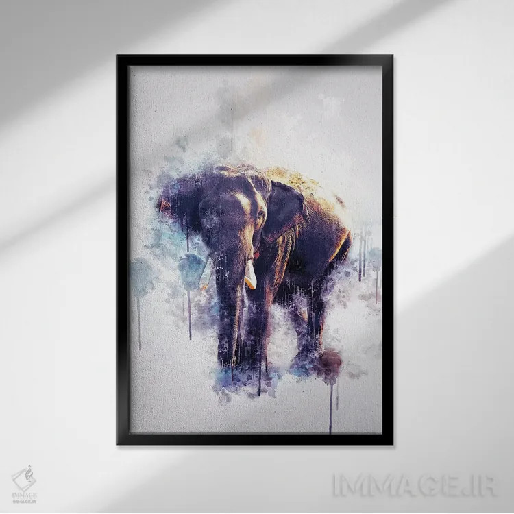 تابلو دکوراتیو فیل اثر کورنل ولاد - نمای قابدار مشکی