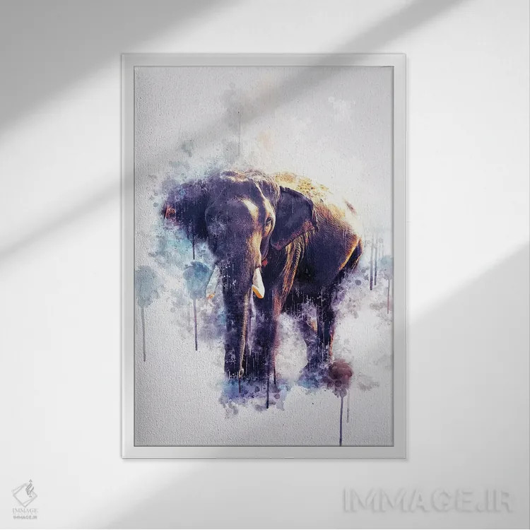 تابلو دکوراتیو فیل اثر کورنل ولاد - نمای قابدار سفید