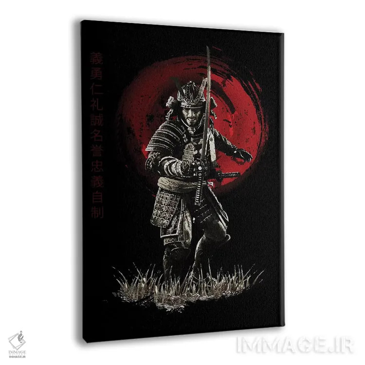تابلو دکوراتیو سامورایی بوشیدو آماده حمله اثر کورنل ولاد - نمای پرسپکتیو محصول
