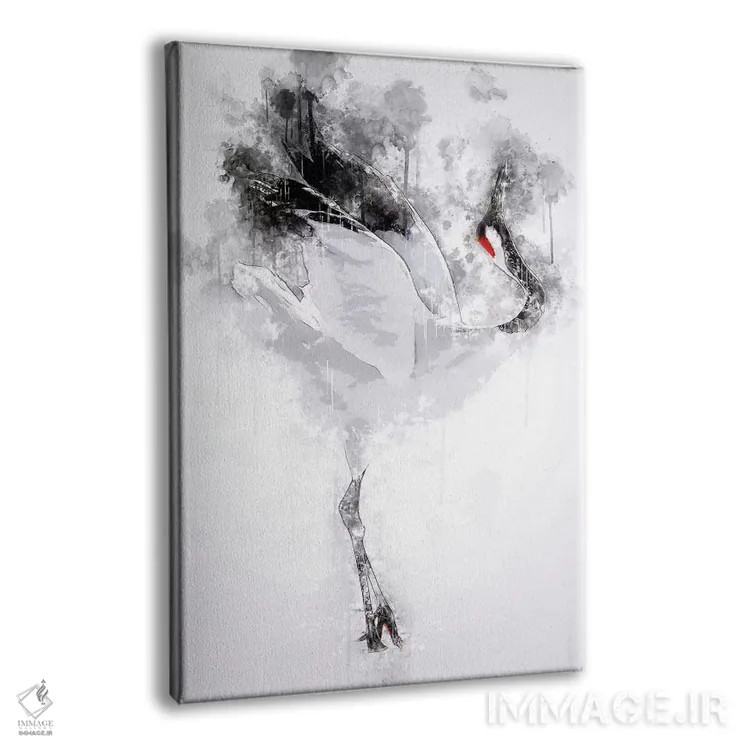 تابلو دکوراتیو درنای تاج قرمز ژاپنی اثر کورنل ولاد - نمای پرسپکتیو محصول