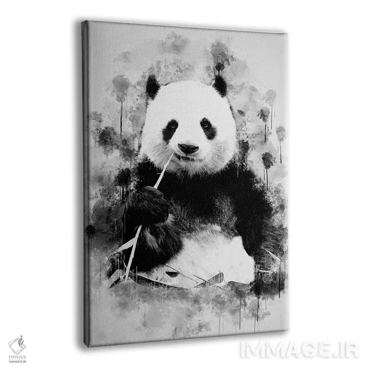 تابلو دکوراتیو پاندا در سیاه و سفید اثر کورنل ولاد - نمای پرسپکتیو محصول