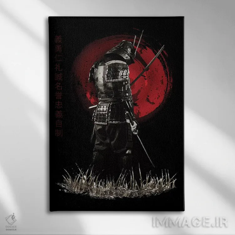 تابلو دکوراتیو سامورایی بوشیدو با پشت برگشته اثر کورنل ولاد - نمای روبهرو روی دیوار