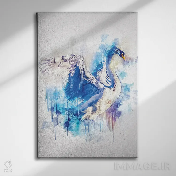 تابلو دکوراتیو قو اثر کورنل ولاد - نمای روبهرو روی دیوار