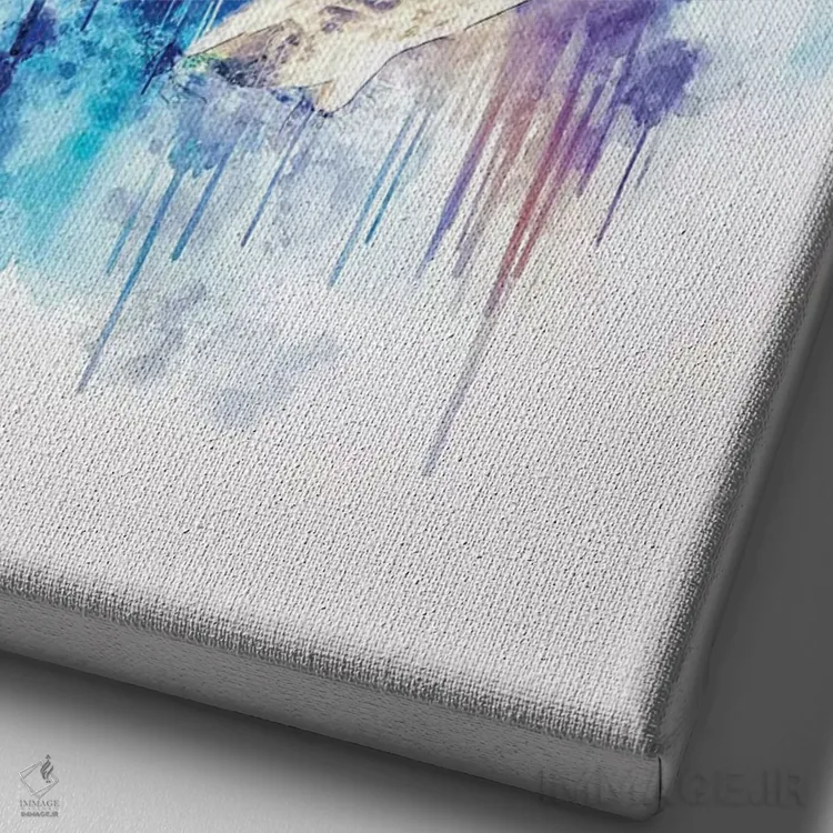 تابلو دکوراتیو قو اثر کورنل ولاد - نمای نزدیک بافت بوم