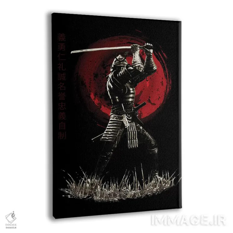 تابلو دکوراتیو سامورایی بوشیدو در حال دفاع اثر کورنل ولاد - نمای پرسپکتیو محصول