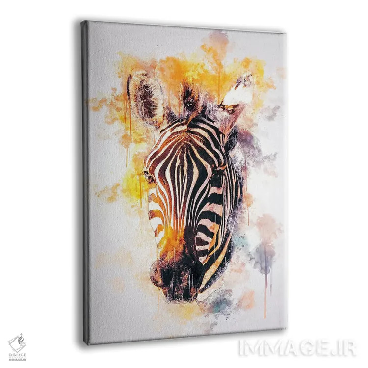 تابلو دکوراتیو سر گورخر اثر کورنل ولاد - نمای پرسپکتیو محصول