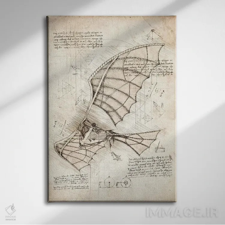 تابلو دکوراتیو ماشین پرنده اثر کورنل ولاد - نمای روبهرو روی دیوار