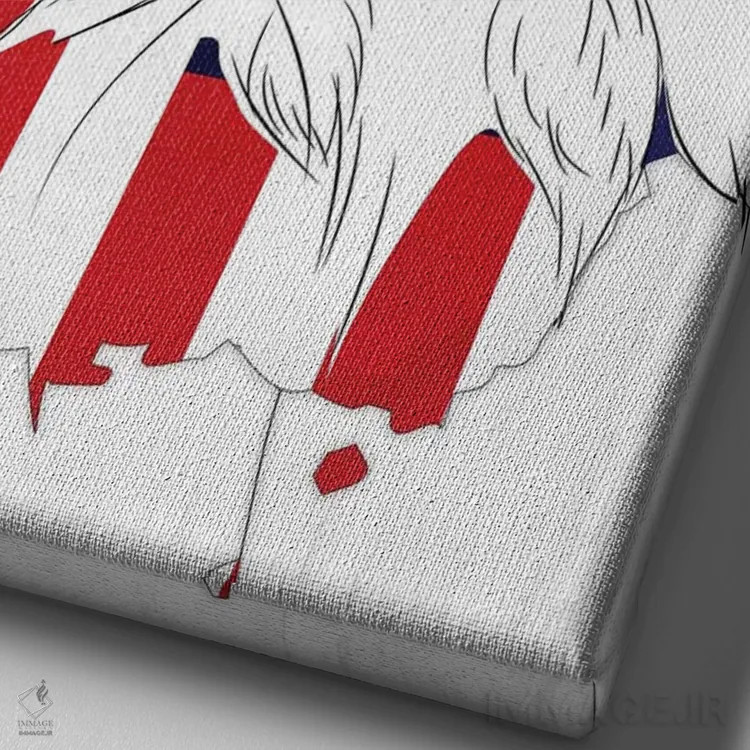 تابلو دکوراتیو عقاب سرسفید و پرچم آمریکا اثر کورنل ولاد - نمای نزدیک بافت بوم