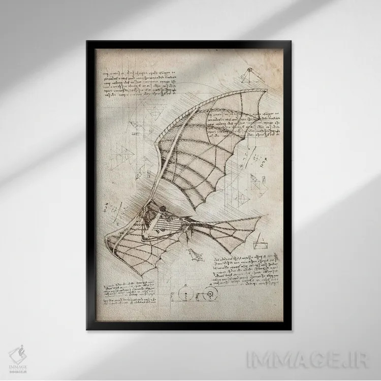 تابلو دکوراتیو ماشین پرنده اثر کورنل ولاد - نمای قابدار مشکی