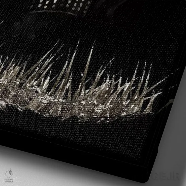 تابلو دکوراتیو سامورایی بوشیدو در حال دفاع کردن اثر کورنل ولاد - نمای نزدیک بافت بوم