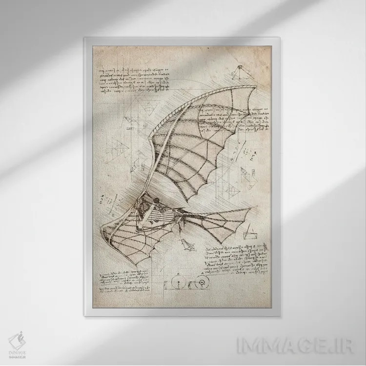 تابلو دکوراتیو ماشین پرنده اثر کورنل ولاد - نمای قابدار سفید