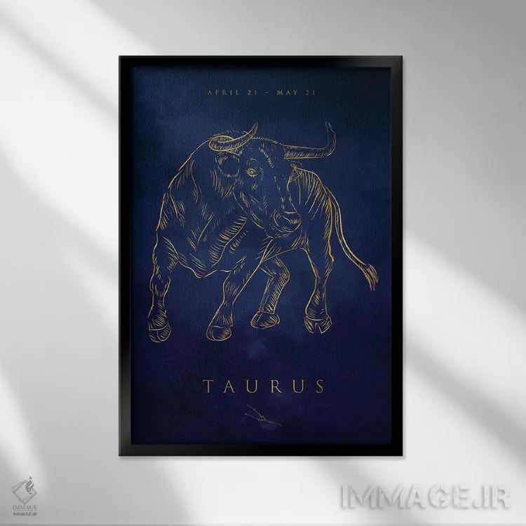 تابلو دکوراتیو برج ثور اثر کورنل ولاد - نمای قابدار مشکی