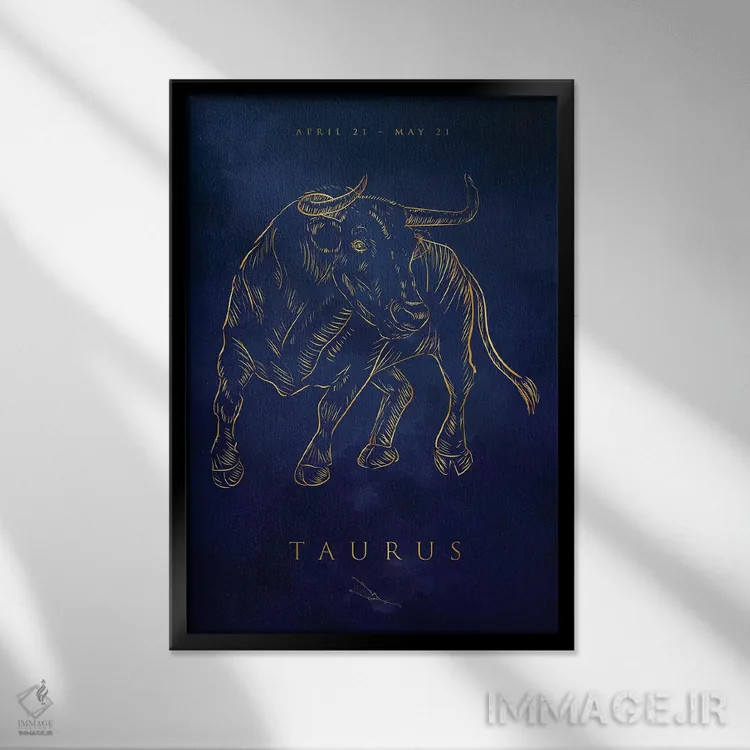 تابلو دکوراتیو برج ثور اثر کورنل ولاد - نمای قابدار مشکی