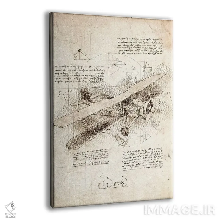 تابلو دکوراتیو هواپیمای دوباله اثر کورنل ولاد - نمای پرسپکتیو محصول