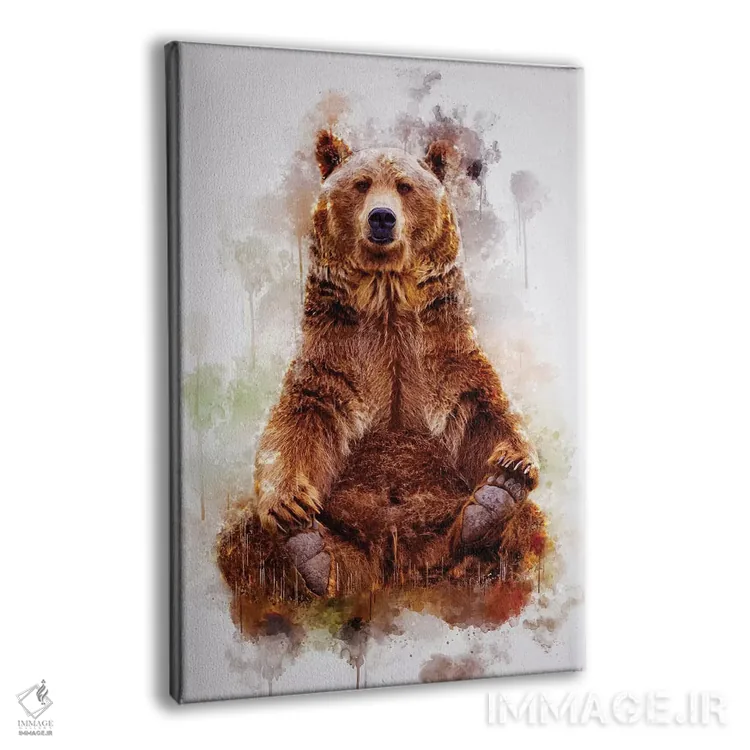 تابلو دکوراتیو خرس قهوه ای اثر کورنل ولاد - نمای پرسپکتیو محصول