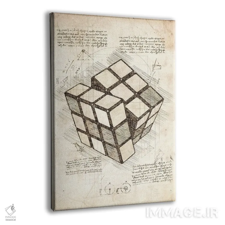 تابلو دکوراتیو مکعب روبیک اثر کورنل ولاد - نمای پرسپکتیو محصول