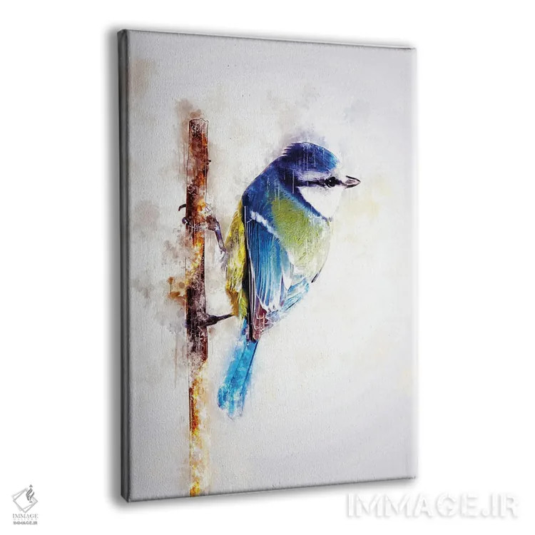 تابلو دکوراتیو پرنده روی شاخه اثر کورنل ولاد - نمای پرسپکتیو محصول