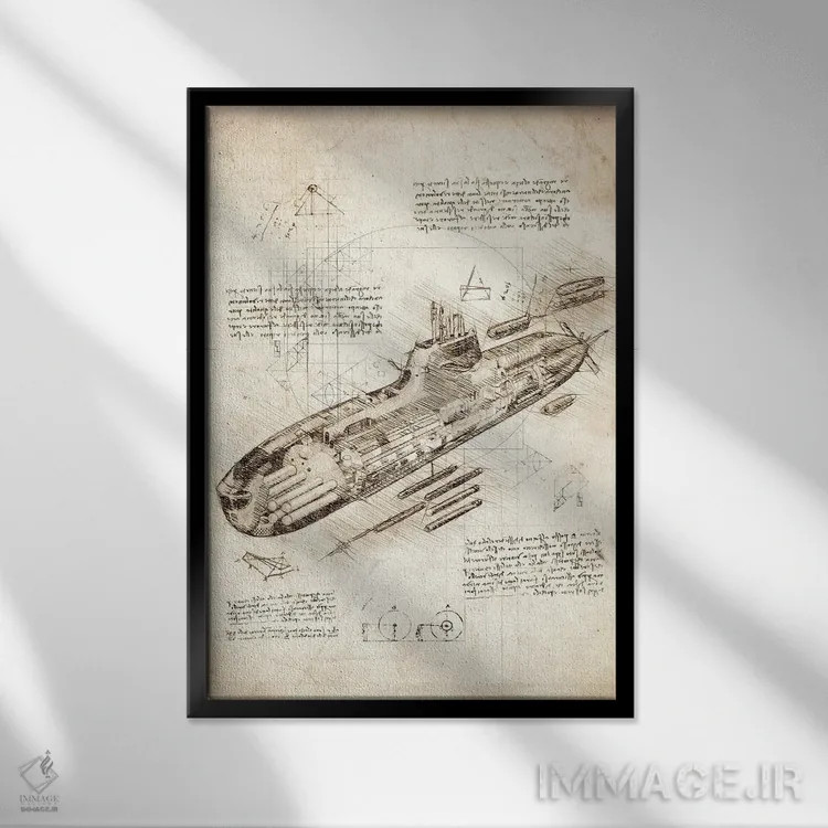 تابلو دکوراتیو زیر دریایی اثر کورنل ولاد - نمای قابدار مشکی