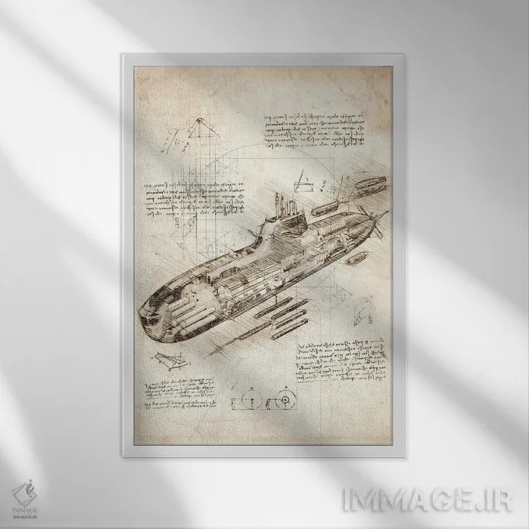 تابلو دکوراتیو زیر دریایی اثر کورنل ولاد - نمای قابدار سفید