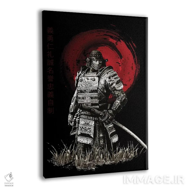 تابلو دکوراتیو سامورایی بوشیدو در حال نگاه کردن اثر کورنل ولاد - نمای پرسپکتیو محصول