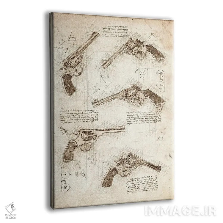 تابلو دکوراتیو تفنگ هفت تیر اثر کورنل ولاد - نمای پرسپکتیو محصول