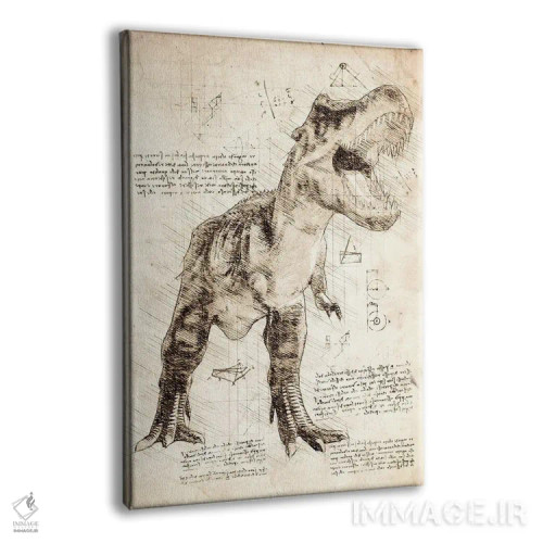 تابلو دکوراتیو تیرانوسوروس رکس اثر کورنل ولاد - نمای پرسپکتیو محصول