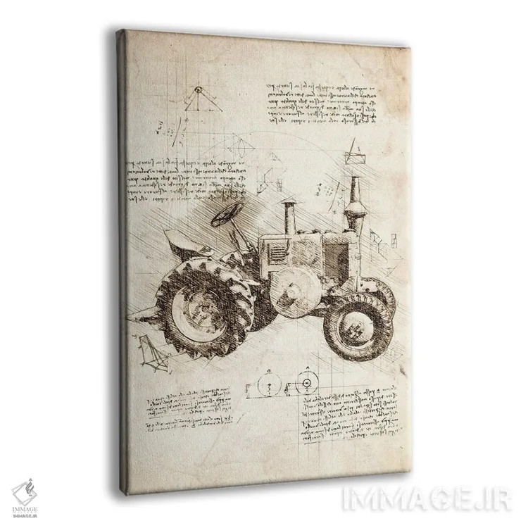 تابلو دکوراتیو تراکتور قدیمی اثر کورنل ولاد - نمای پرسپکتیو محصول
