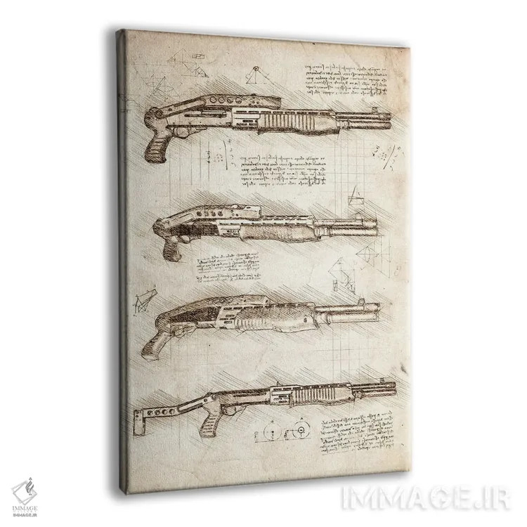 تابلو دکوراتیو تفنگ ساچمه ای اثر کورنل ولاد - نمای پرسپکتیو محصول