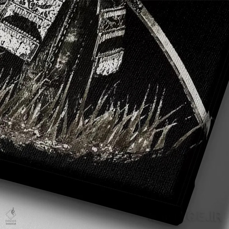 تابلو دکوراتیو سامورایی بوشیدو در حال نگاه کردن اثر کورنل ولاد - نمای نزدیک بافت بوم