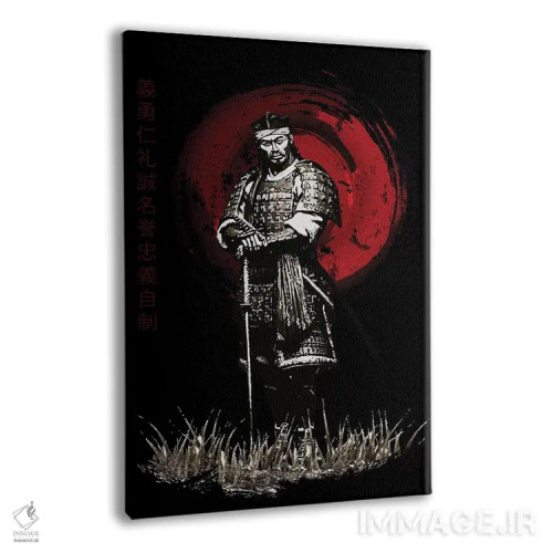تابلو دکوراتیو سامورایی بوشیدو در حال ژست گرفتن اثر کورنل ولاد - نمای پرسپکتیو محصول