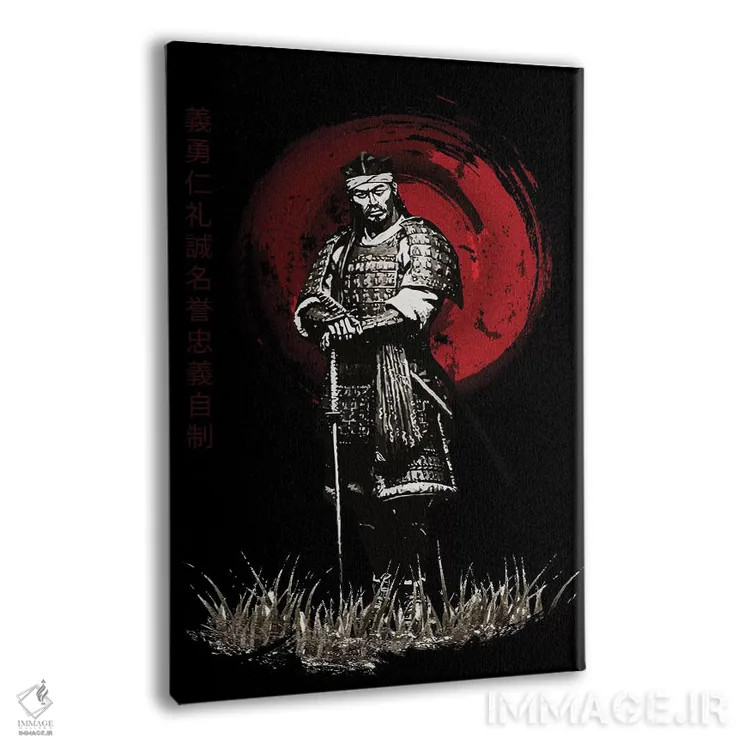 تابلو دکوراتیو سامورایی بوشیدو در حال ژست گرفتن اثر کورنل ولاد - نمای پرسپکتیو محصول