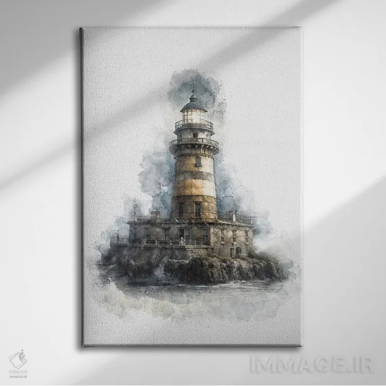 تابلو دکوراتیو فانوس دریایی اثر کورنل ولاد - نمای روبهرو روی دیوار