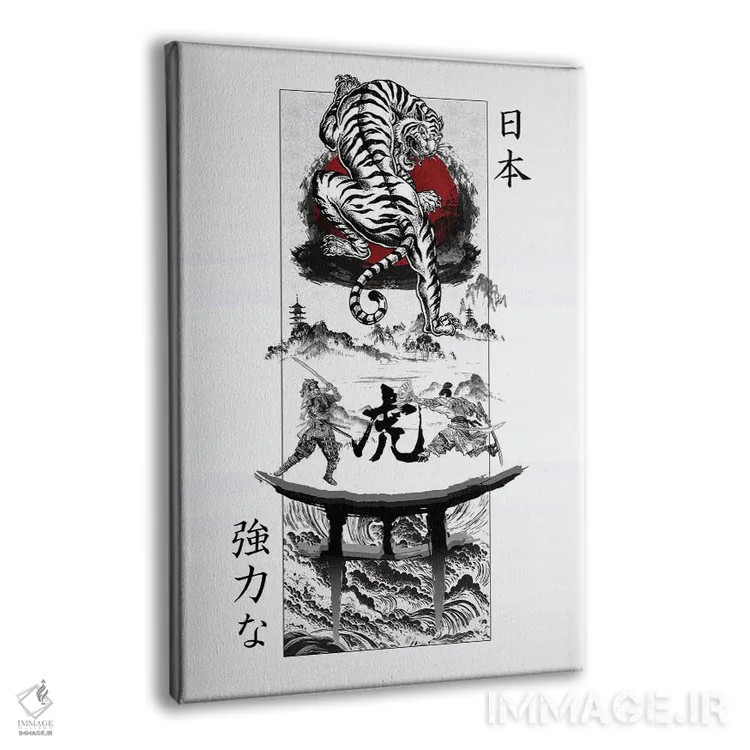 تابلو دکوراتیو قدرت ببر ژاپنی اثر کورنل ولاد - نمای پرسپکتیو محصول