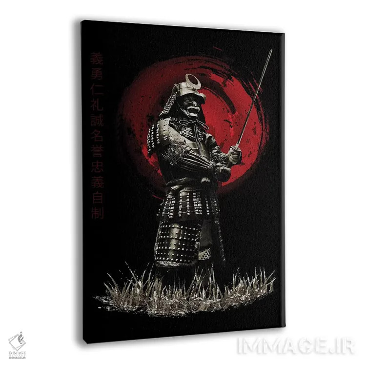 تابلو دکوراتیو سامورایی بوشیدو ایستاده قدرتمند اثر کورنل ولاد - نمای پرسپکتیو محصول